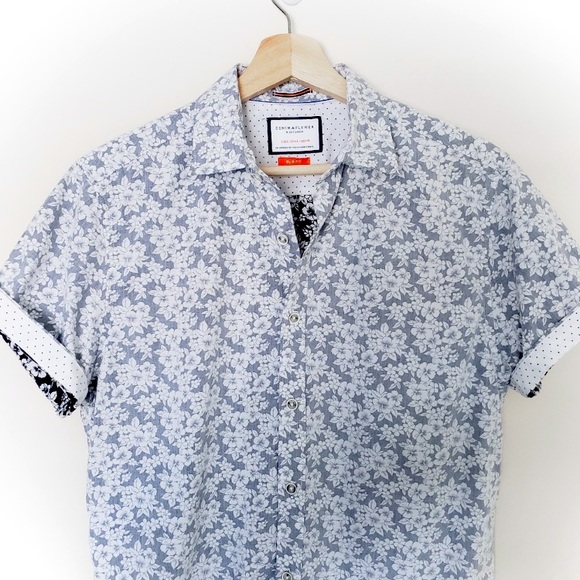Denim & Flower Other - Denim & Flower Slim Fit Floral Button Down Shirt - Size Small